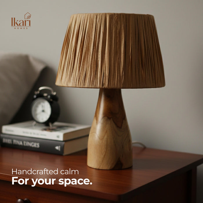 Raffia Teak Glow Lamp