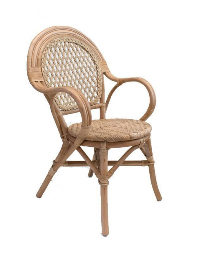 Πλεκτή Πολυθρόνα από Φυσικό Rattan &amp; Bamboo Joyce 57x58.5x93.5cm-Natural