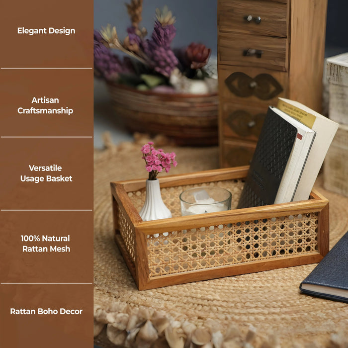 Rattan Mesh Basket – Natural Style, Effortless Organization