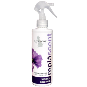 Isle of Dogs Repláscent Odour Neutraliser spray bottle, Violet + Sea Mist scent