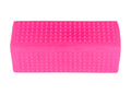 Pink textured silicone grooming brush block for removing loose pet hair