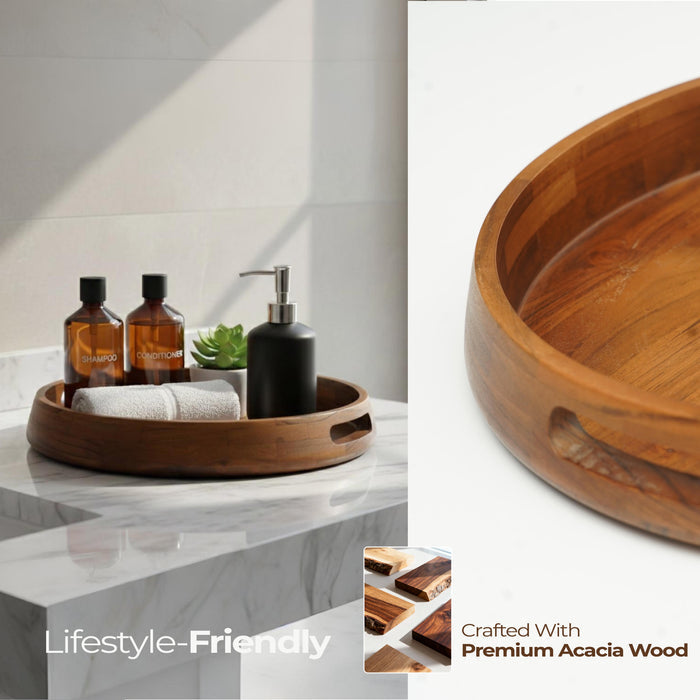 Rustique Boho Premium Acacia Tray 15 in