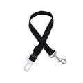 Black nylon safety belt car leash with seatbelt buckle clip and metal snap hook