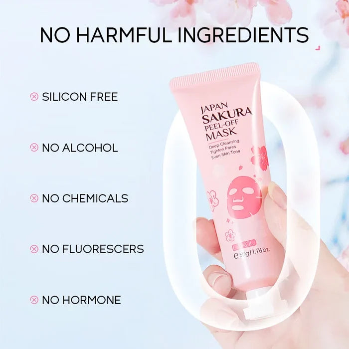 Sakura Peeling Face Mask Deep Cleansing  Firming Brightening Blackhead Removed Tear Off Mask Facial Skin Care 50g