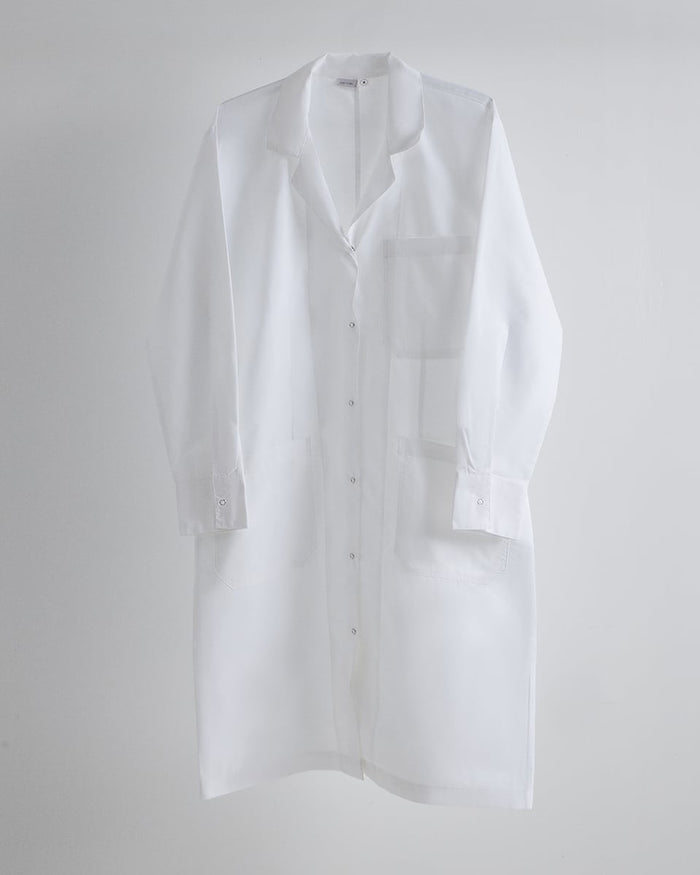 Λευκή Ιατρική Ρόμπα με Μπροστινές Τσέπες Scrub-Medium