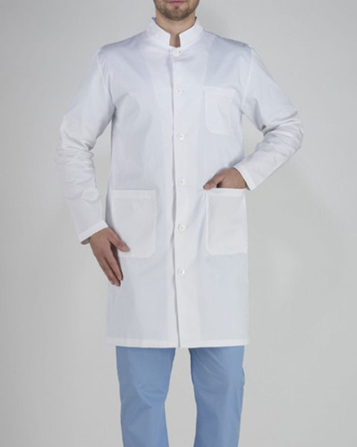 Αντρική Λευκή Ιατρική Ρόμπα με Γιακά Μάο Scrub-X Small