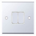 Selectric 7MPRO-302 Polished Chrome White Insert 2G 10A Light Switch