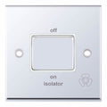 Selectric 7MPRO-308 Polished Chrome White Insert 10A 3 Pole Fan Isolator Switch
