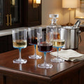 Set of Four Clear and Blue Acrylic Stemmed All Purpose Wine Glass