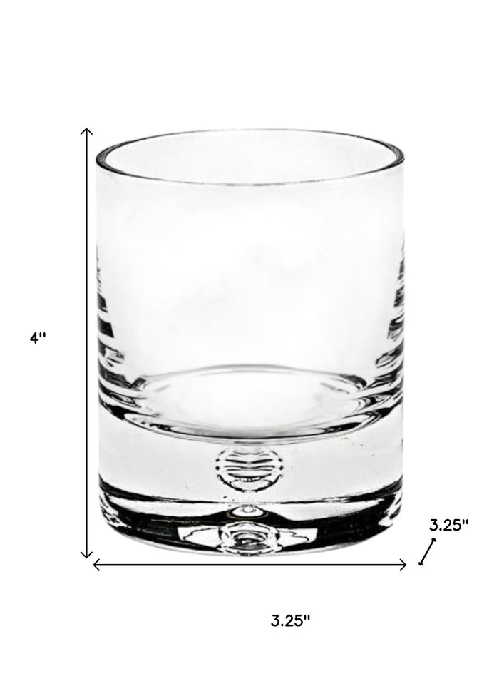 Set of Four Clear Crystal Rocks Old Fashion Glasses