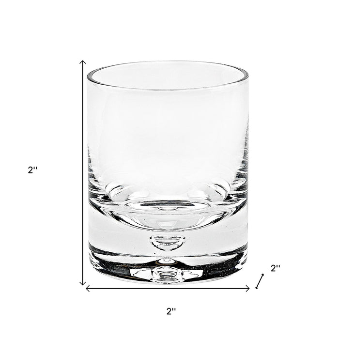Set of Four Clear Mouth Blown Crystal Old Fashion Glasses