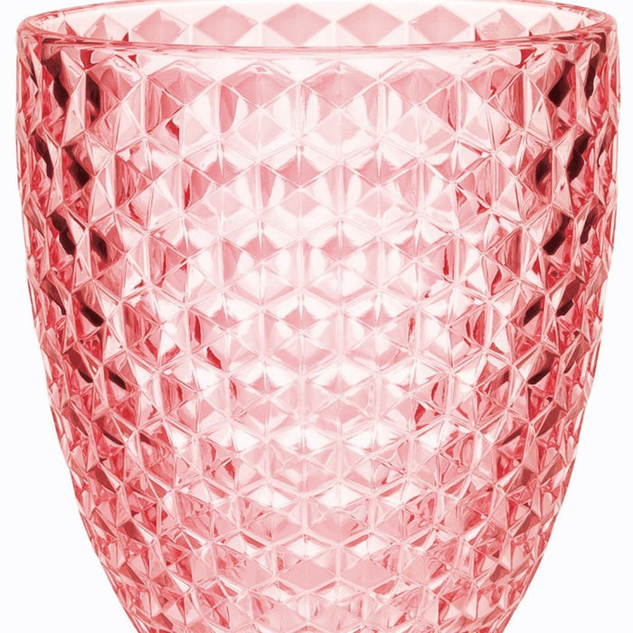 Set of Four Pink Diamond Acrylic Stemmed All Purpose Wine Glass