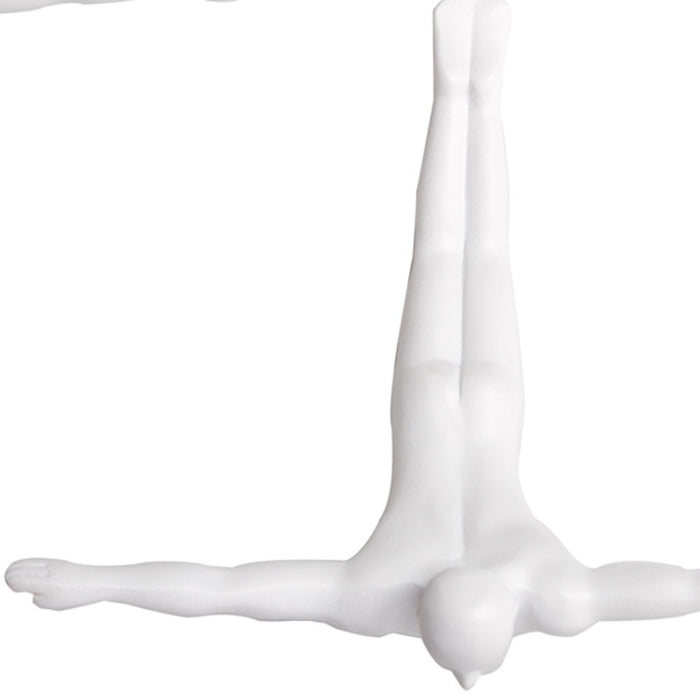 Set of Three White Resin Diving Man Hanging Dimensional Sculpture