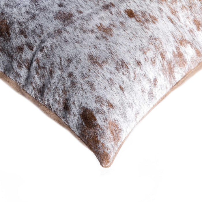 Set of Two 12" X 20" Brown And White Cowhide Throw Pillows