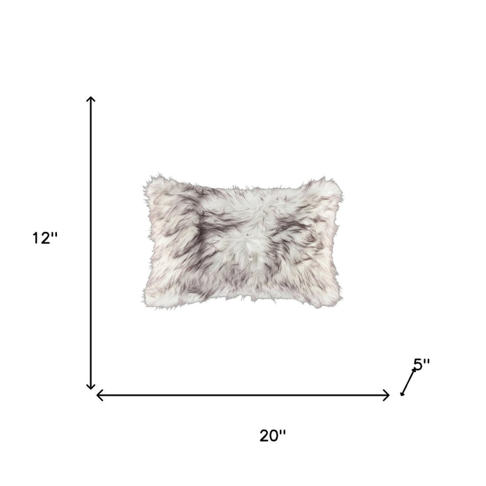 Set of Two 12" X 20" Chocolate Faux Fur Throw Pillow