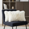 Set of Two 12" X 20" Natural Cowhide Throw Pillow