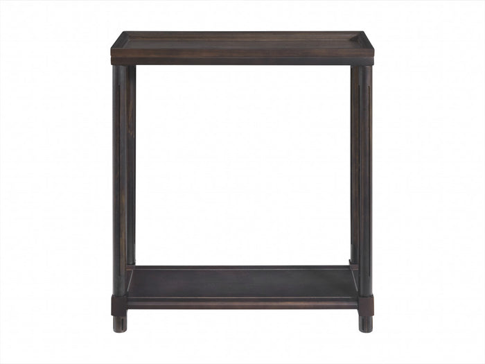 Set of Two 24" Espresso Solid Wood End Tables With Shelf