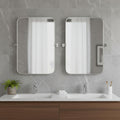 Set of Two 32" Silver Metal Framed Accent Mirrors
