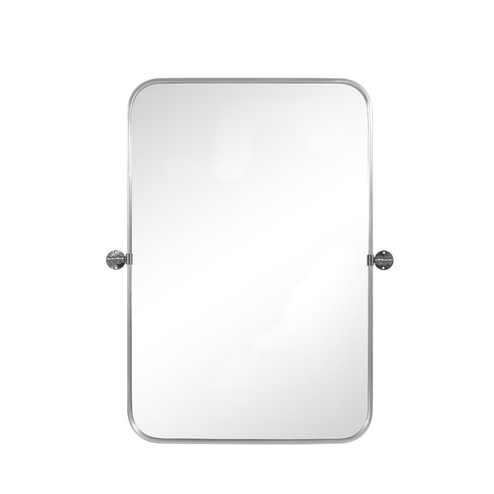 Set of Two 32" Silver Metal Framed Accent Mirrors
