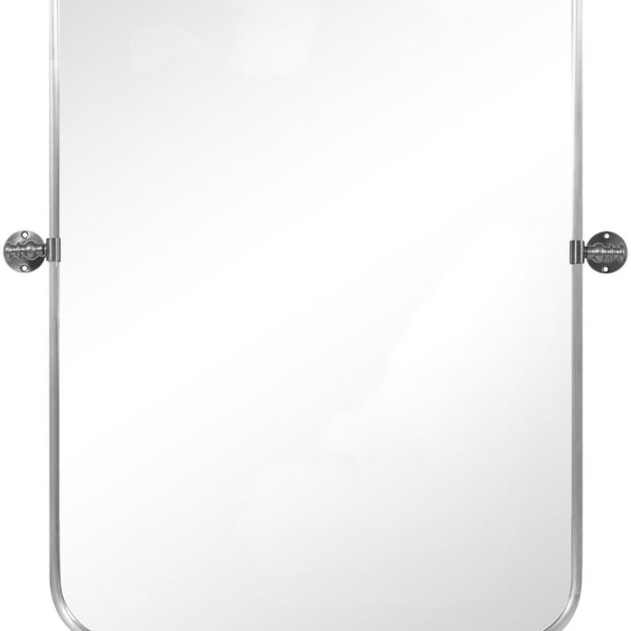 Set of Two 32" Silver Metal Framed Accent Mirrors