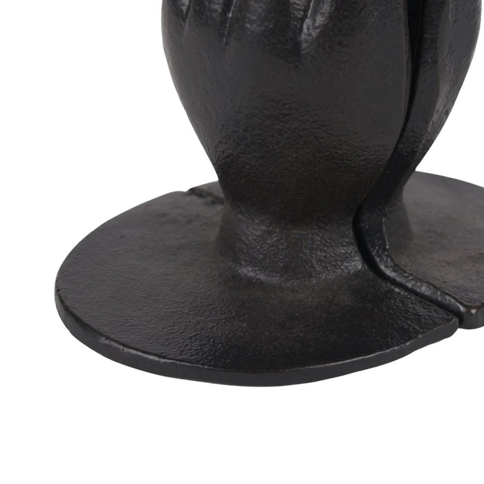Set of Two Antiqued Bronze Cast Iron Praying Hands Decorative Bookends