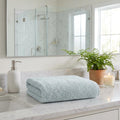 Set of Two Aqua Turkish Cotton 16" X 30" Hand Towels