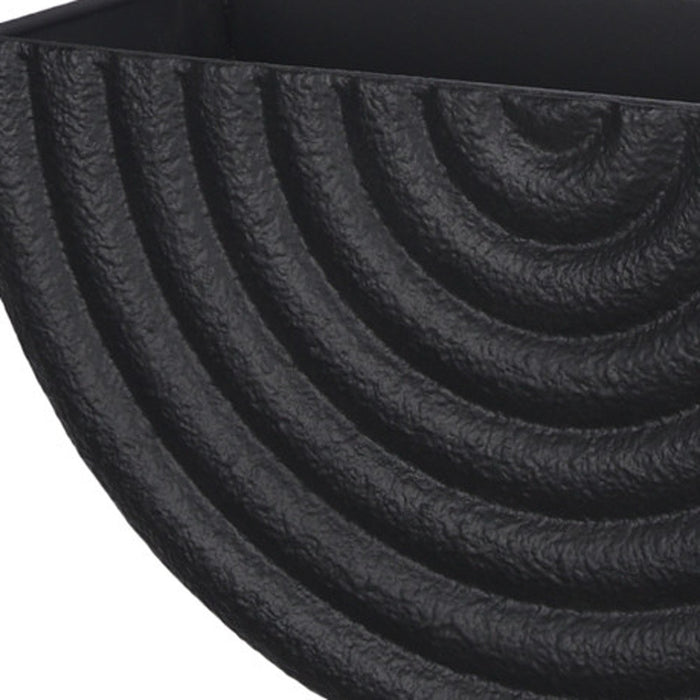 Set of Two Black Metal Geometric Half Moon Wall Planters