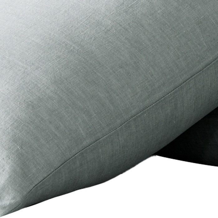 Set of Two Blue Linen Standard Pillowcases