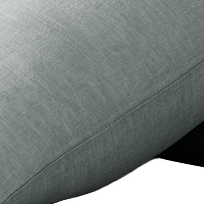 Set of Two Blue Linen Standard Pillowcases