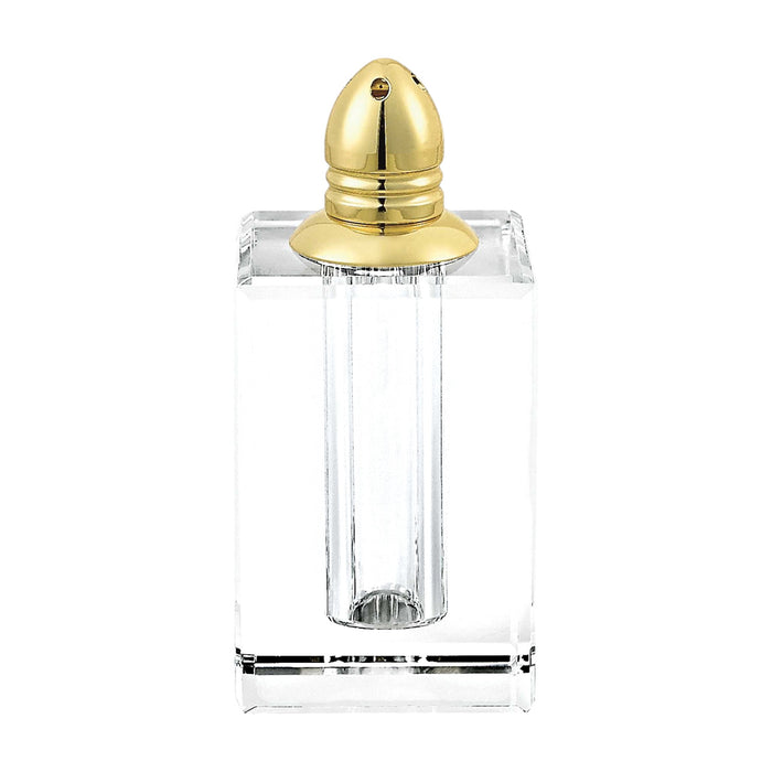 Set of Two Clear And Gold Crystal Pepper Shakers