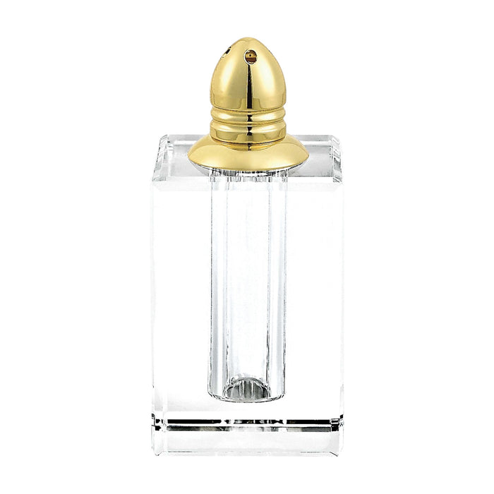 Set of Two Clear And Gold Crystal Pepper Shakers