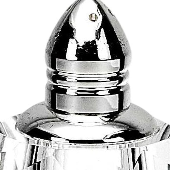 Set of Two Clear And Silver Crystal Geometric Pepper Shakers