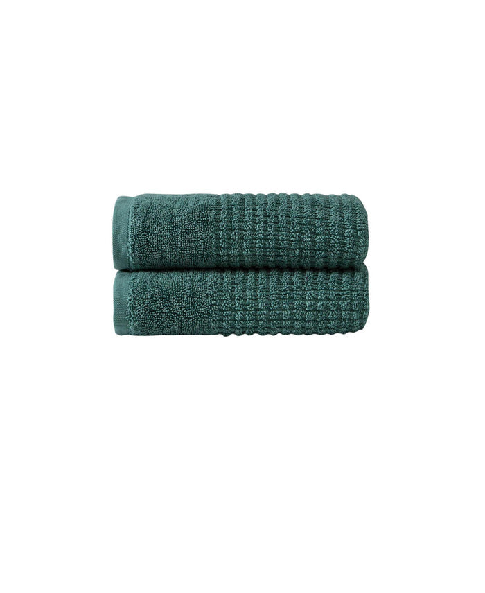 Set of Two Green Polka Dots Turkish Cotton 16" X 30" Hand Towels
