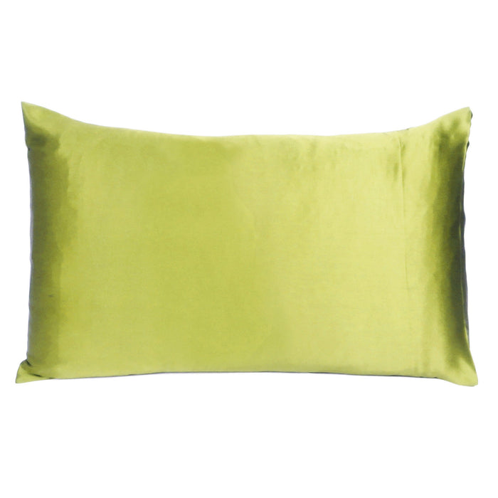 Set of Two Lemongrass Dreamy Silk Satin Queen Pillowcases