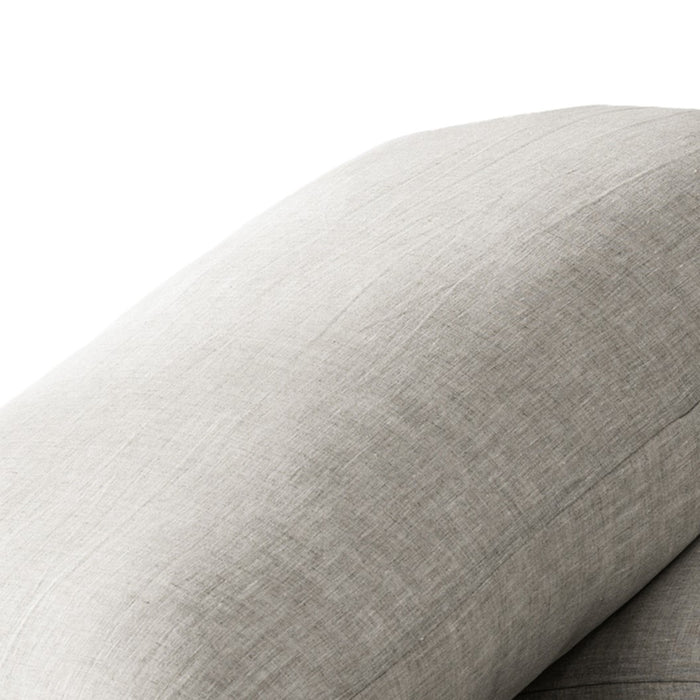 Set of Two Light Gray Linen Standard Pillowcases