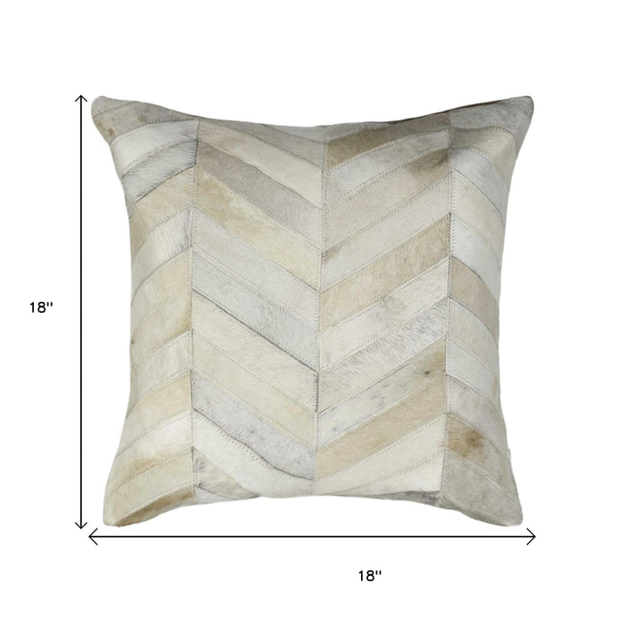 Set of Two Natural Cowhide Throw Pillow