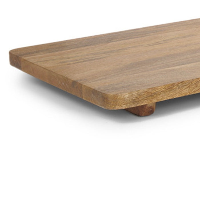 Set of Two Natural Solid Wood Handmade Serve Boards With Handles