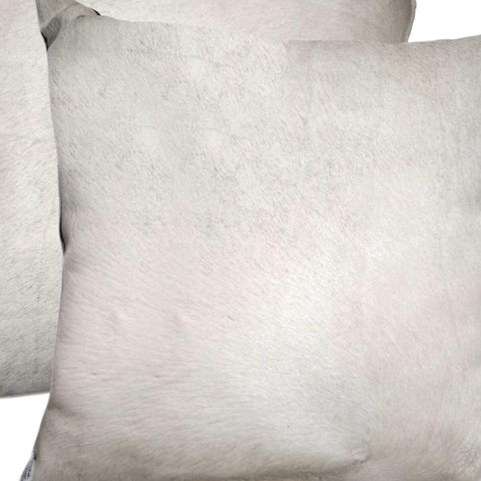 Set of Two Off White Cowhide Throw Pillow
