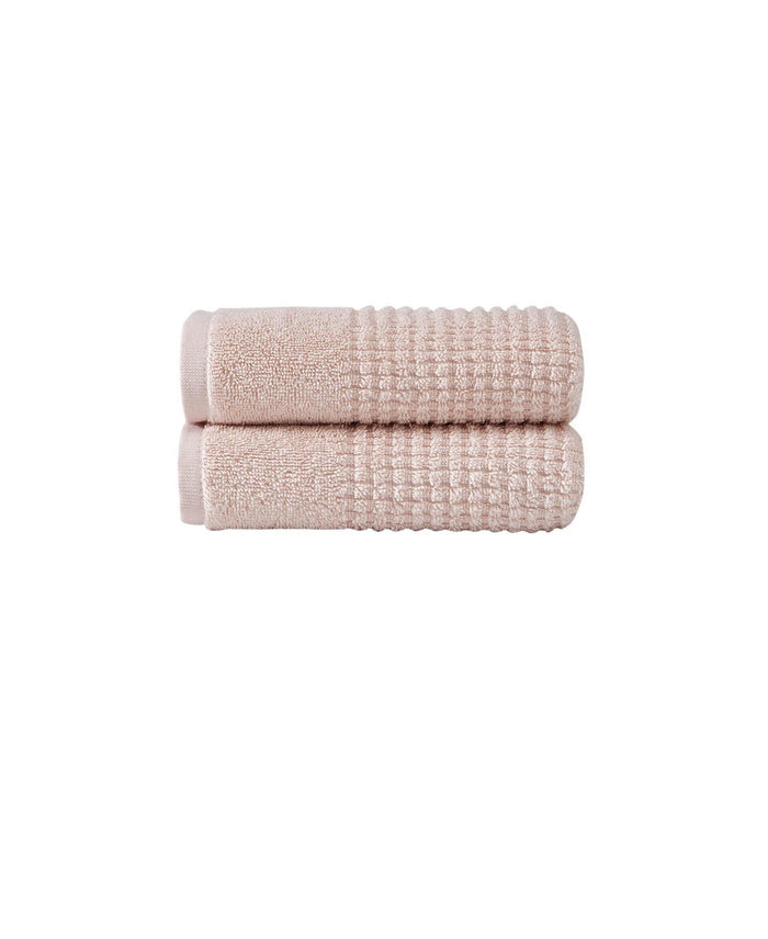 Set of Two Pink Polka Dots Turkish Cotton 16" X 30" Hand Towels