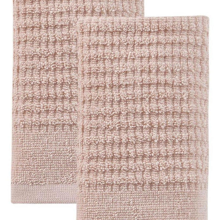 Set of Two Pink Polka Dots Turkish Cotton 16" X 30" Hand Towels