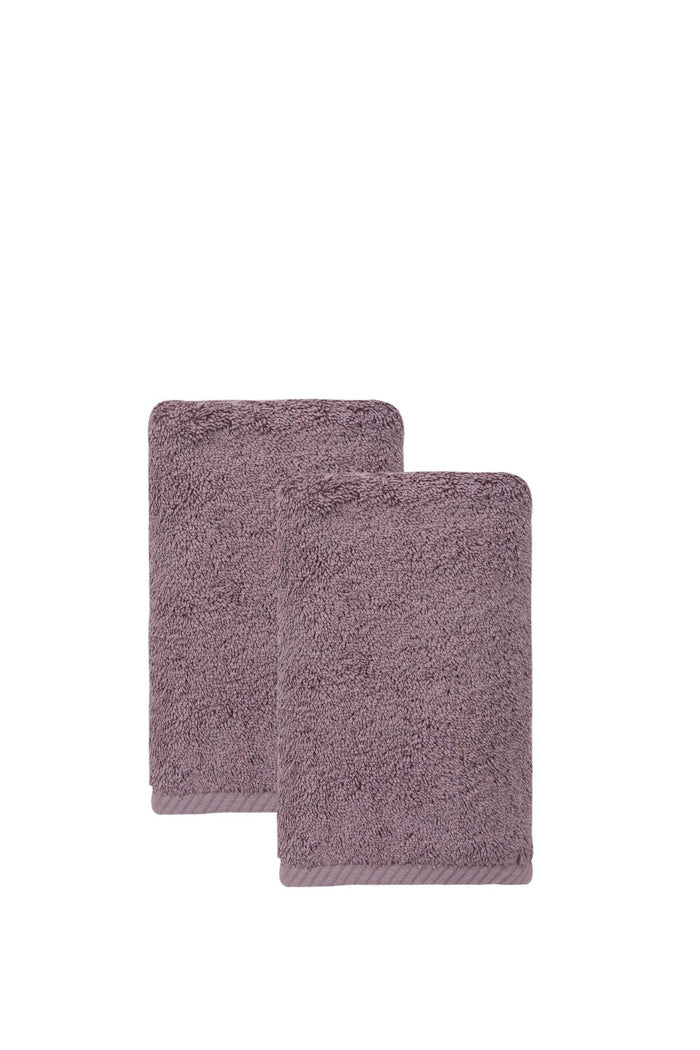 Set of Two Purple Turkish Cotton 16" X 30" Hand Towels