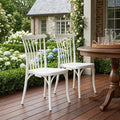 Set of Two White Heavy Duty Plastic Outdoor Stacking Dining Chairs