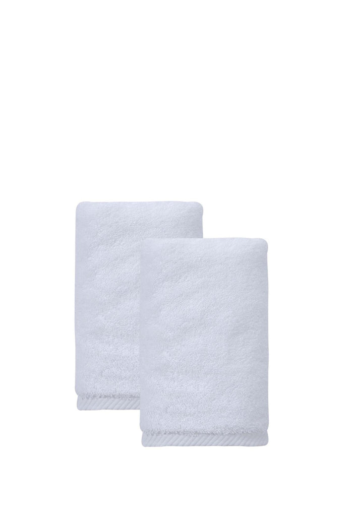 Set of Two White Turkish Cotton 16" X 30" Hand Towels