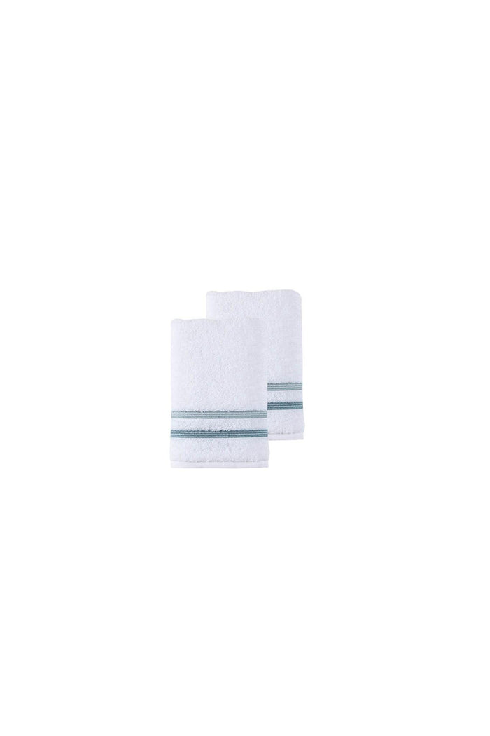 Set of Two White Turkish Cotton 16" X 30" Hand Towels