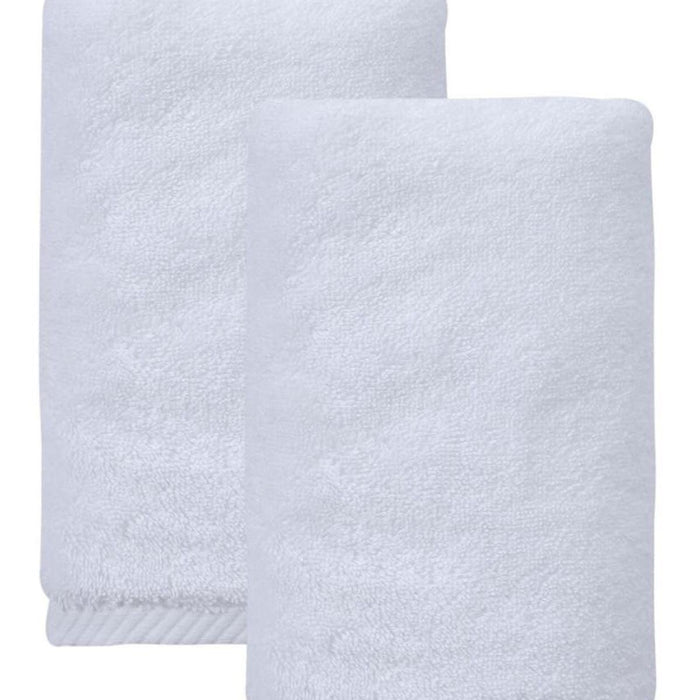 Set of Two White Turkish Cotton 16" X 30" Hand Towels