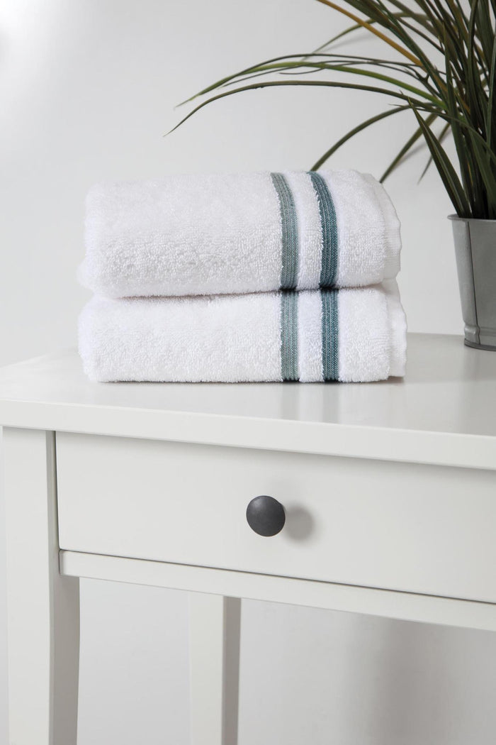 Set of Two White Turkish Cotton 16" X 30" Hand Towels