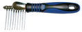 Show Tech Dematting Comb with 9 stainless steel blades and blue ergonomic handle