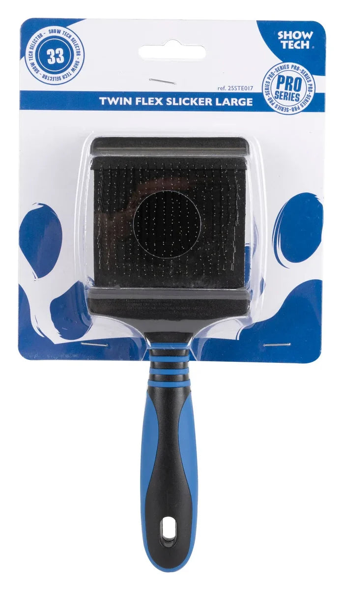 Front of the Show Tech Twin Flex Slicker Large packaging in blister pack