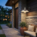 Silver And Black Seeded Dimmable Outdoor Hanging Light With Silver And Black Shades