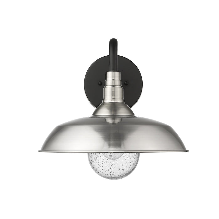 Silver And Black Seeded Dimmable Outdoor Hanging Light With Silver And Black Shades